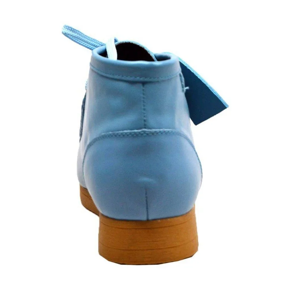 British Walkers New Castle Wallabee Style Boots Men's Sky Blue Leather - Picture 6 of 6